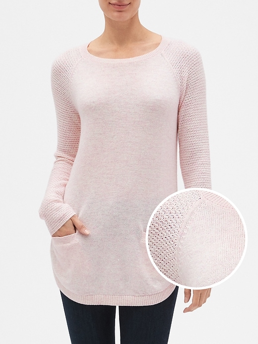 View large product image 1 of 1. Mixed-Stitch Sweater Tunic