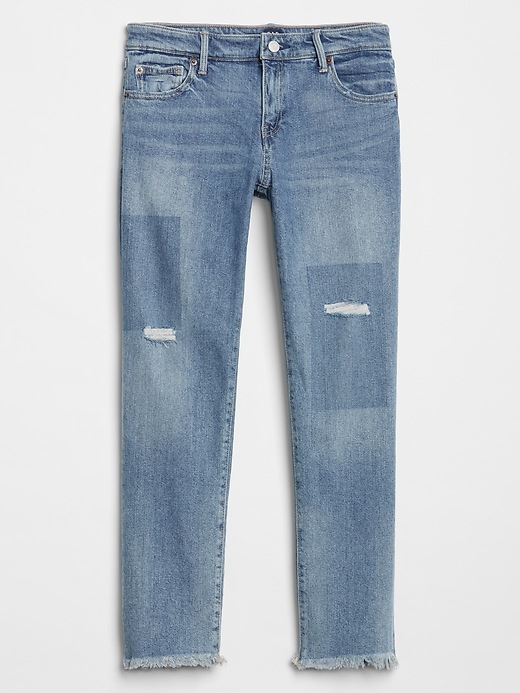 Image number 4 showing, Mid Rise Girlfriend Jeans with Raw-Hem