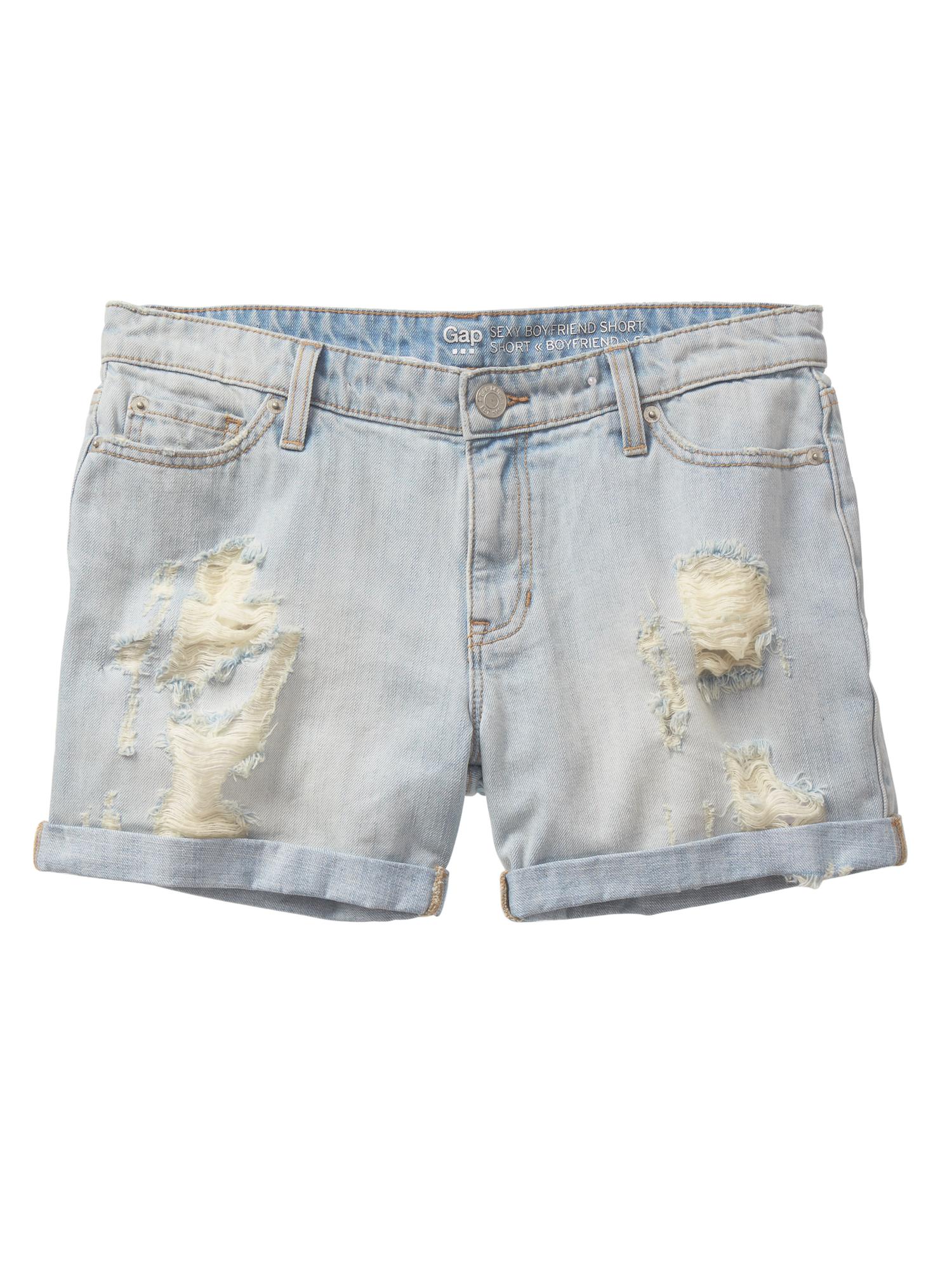 Destructed sexy boyfriend shorts | Gap Factory