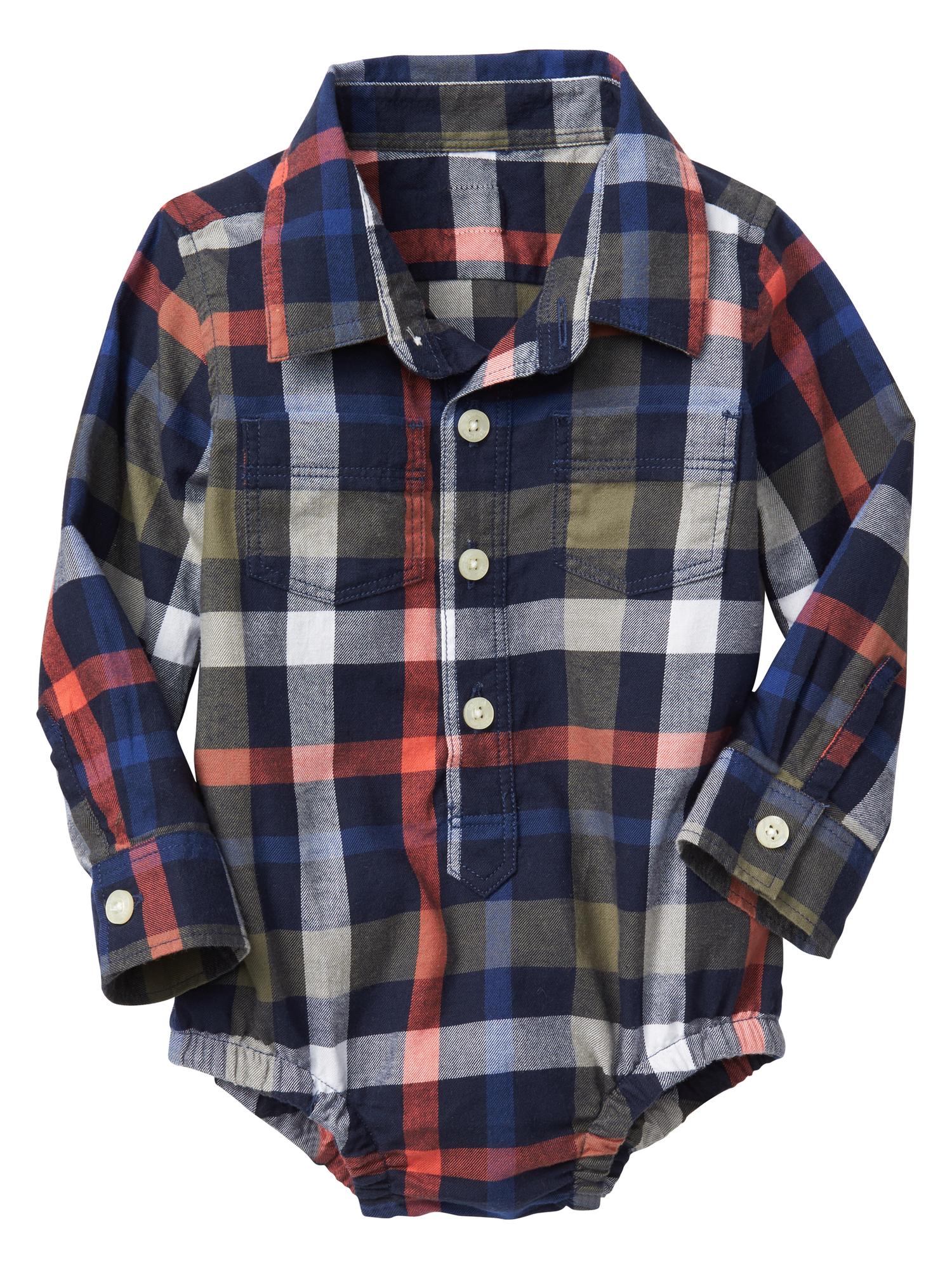 Plaid shirt bodysuit | Gap Factory