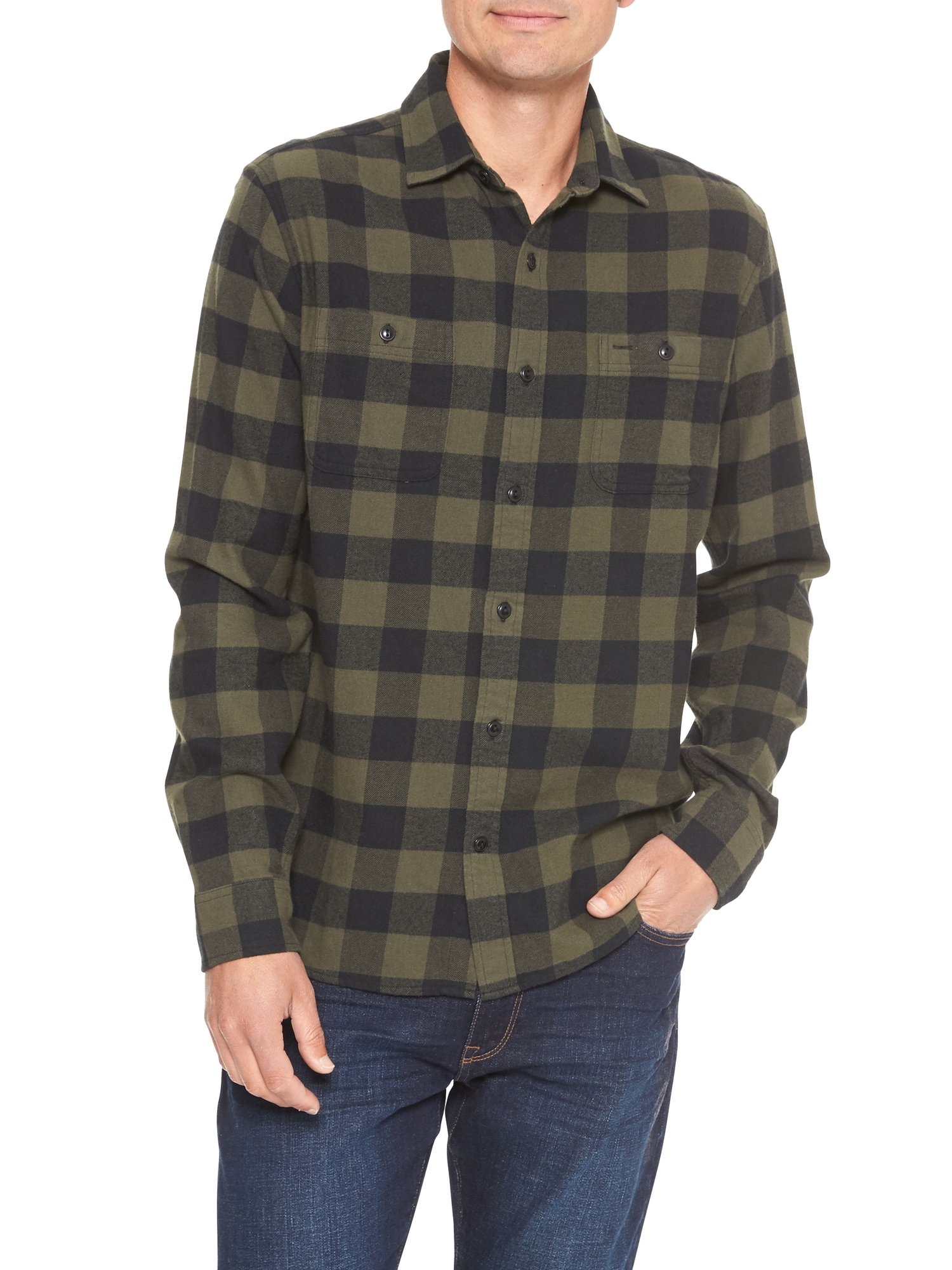 Print two-pocket flannel shirt | Gap Factory