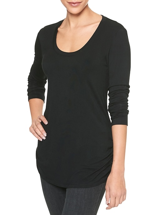 Image number 1 showing, Luxe scoopneck long-sleeve tee