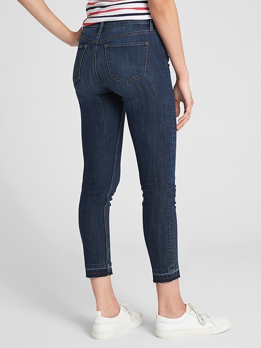 Image number 2 showing, Super High Rise True Skinny Crop Jeans with Raw Hem