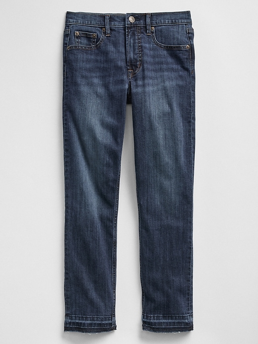 Image number 3 showing, Super High Rise True Skinny Crop Jeans with Raw Hem