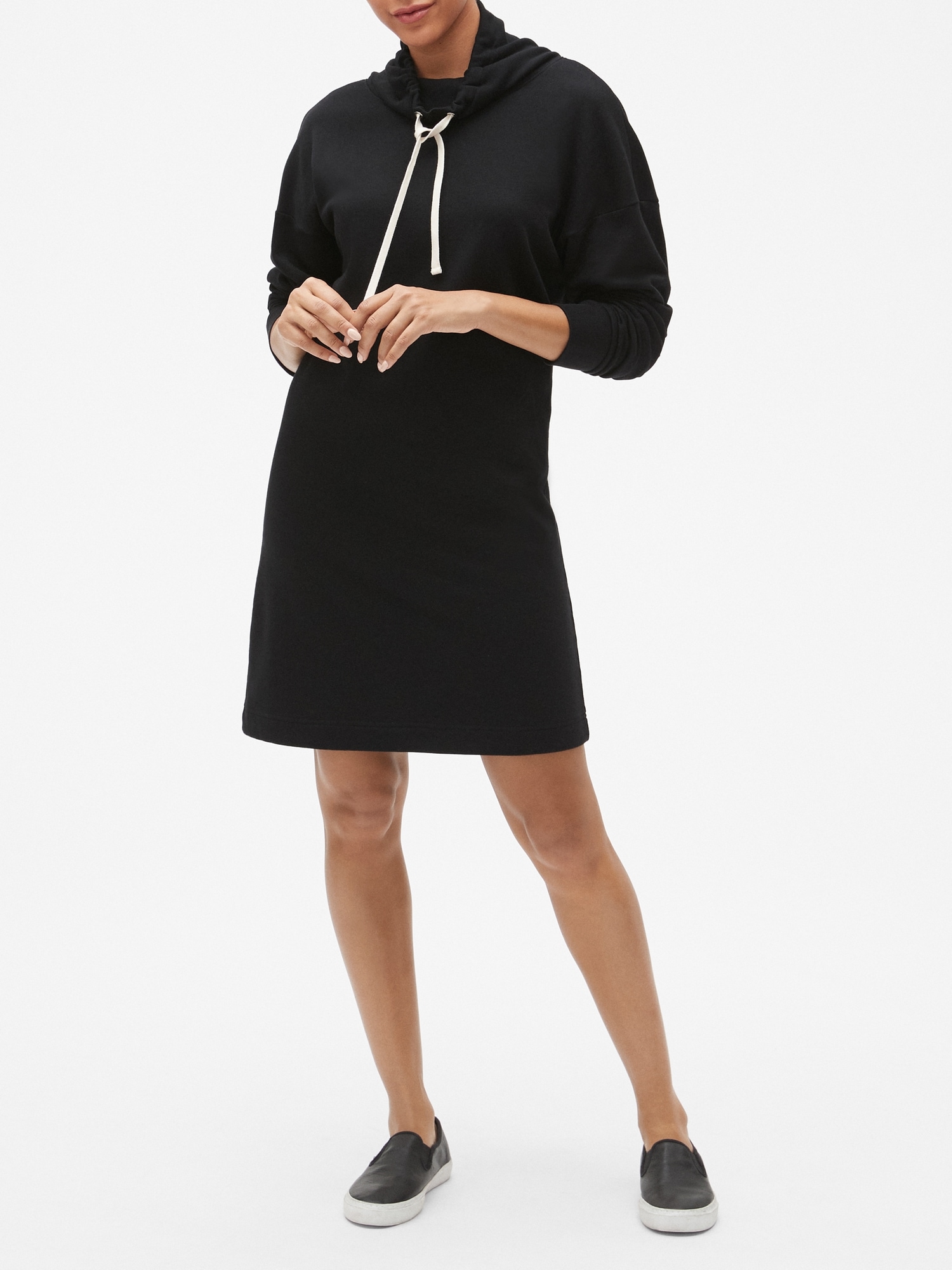 Funnel Neck Sweatshirt Dress