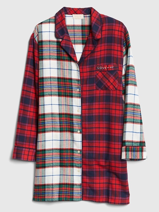 Image number 3 showing, Plaid Flannel Sleep Shirt