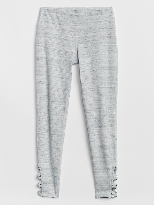 Old Navy Girls Leggings Gray Heathered Stretch Criss Cross Pull On