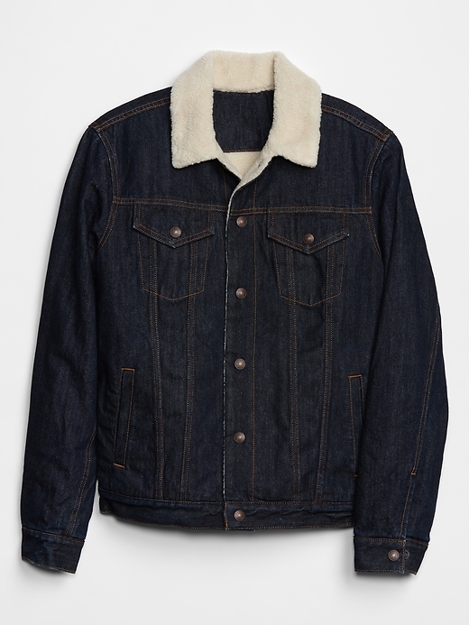 Sherpa lined denim jacket gap fashion