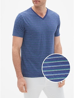 Everyday Stripe V-Neck T-Shirt in Jersey | Gap Factory