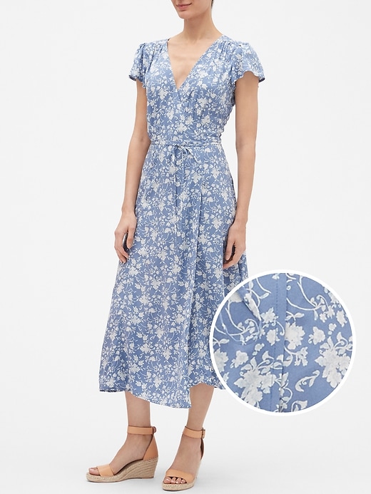 Gap midi hot sale wrap dress