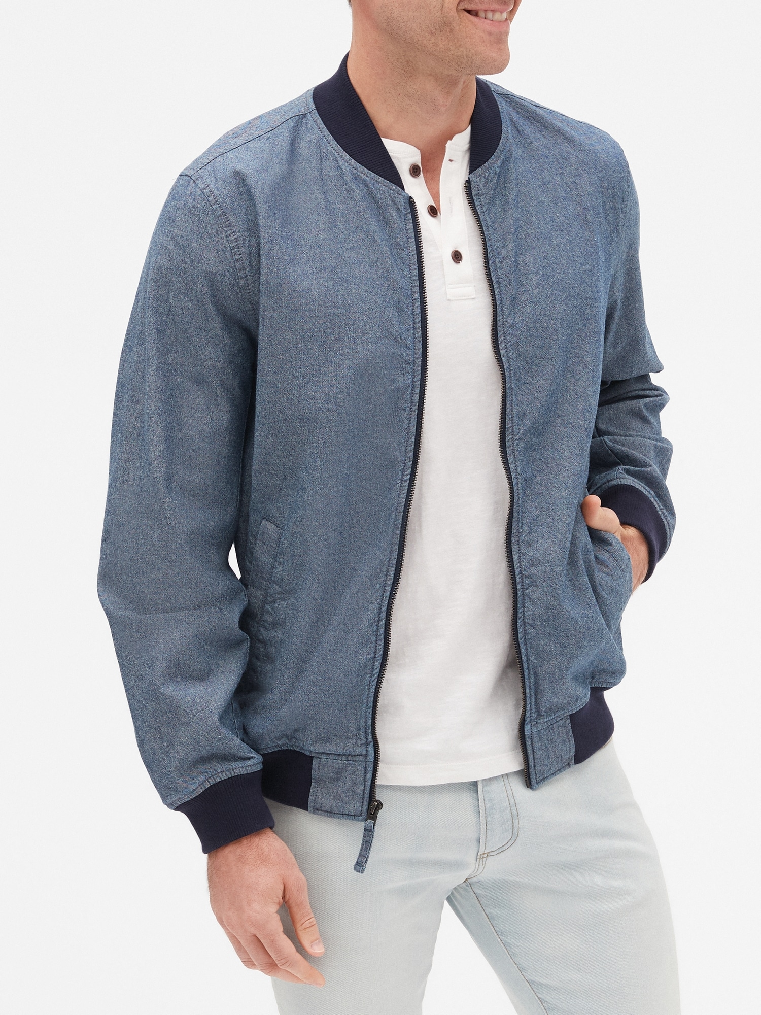 Chambray Bomber Jacket | Gap Factory