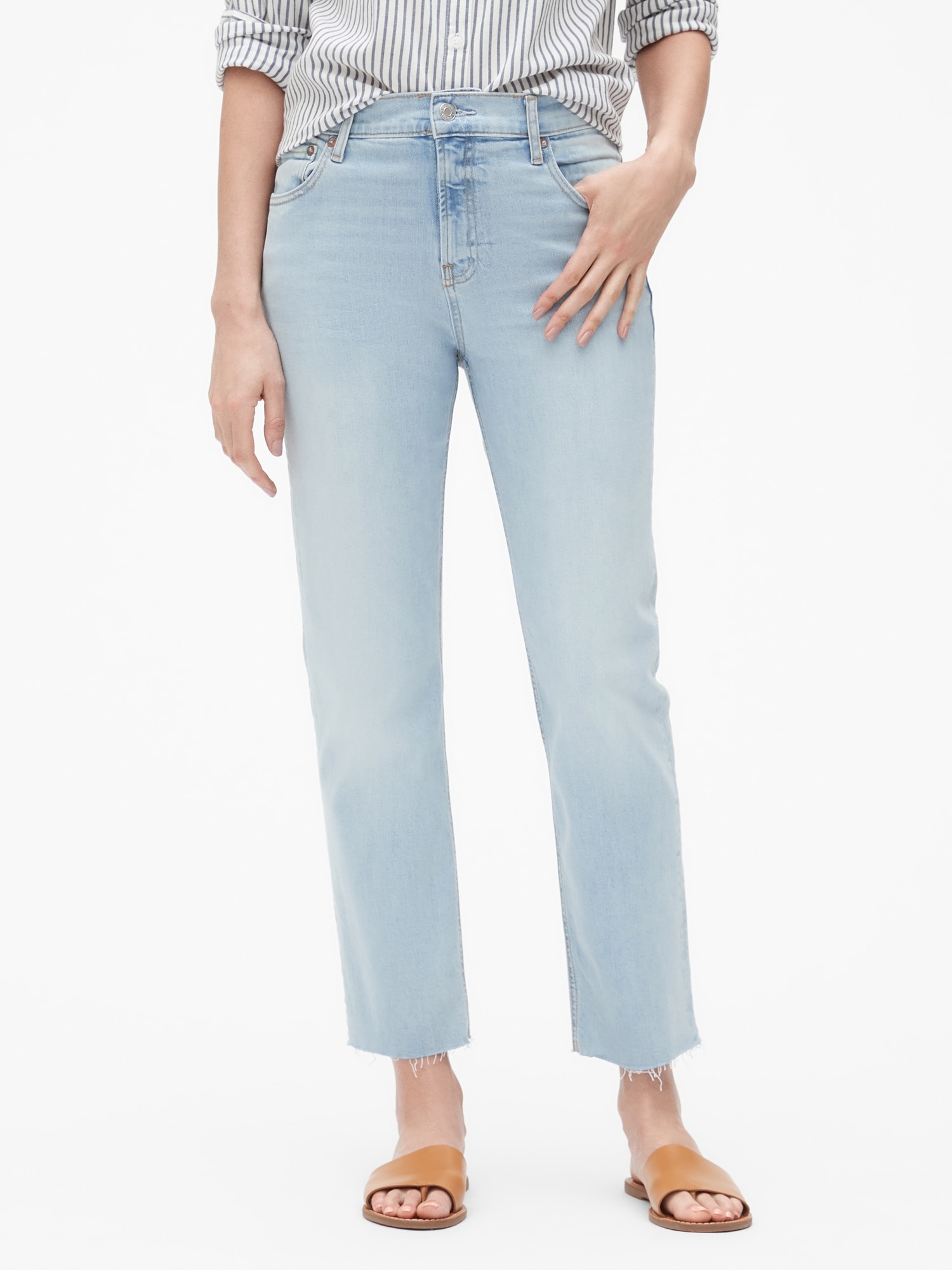 high rise cheeky straight jeans gap