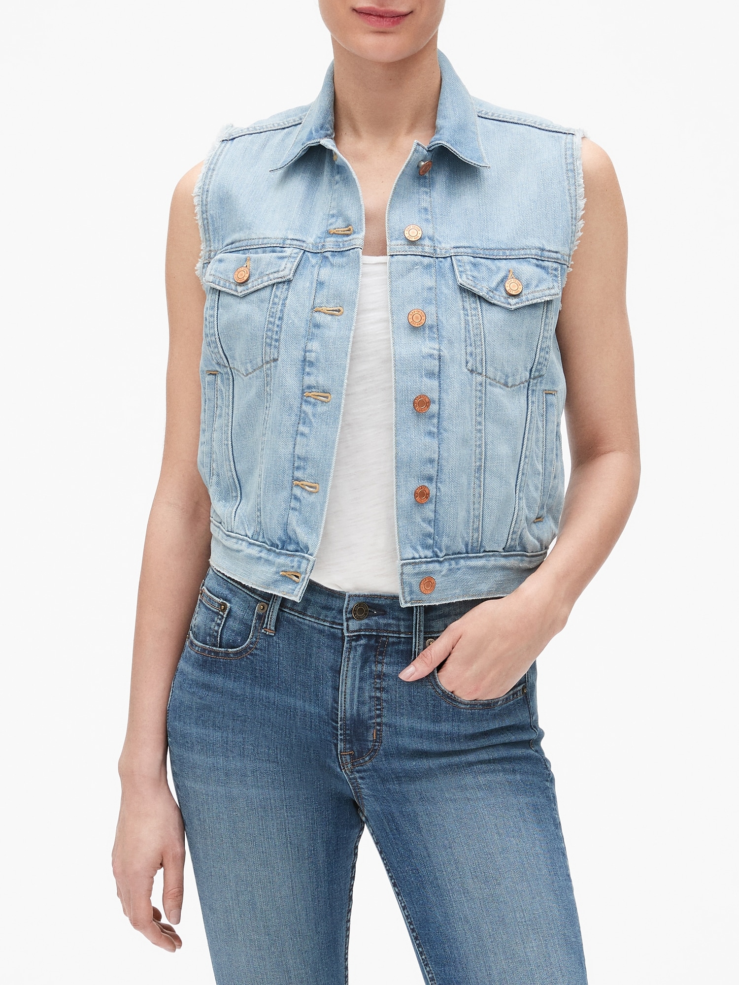 Gap denim hot sale vest women