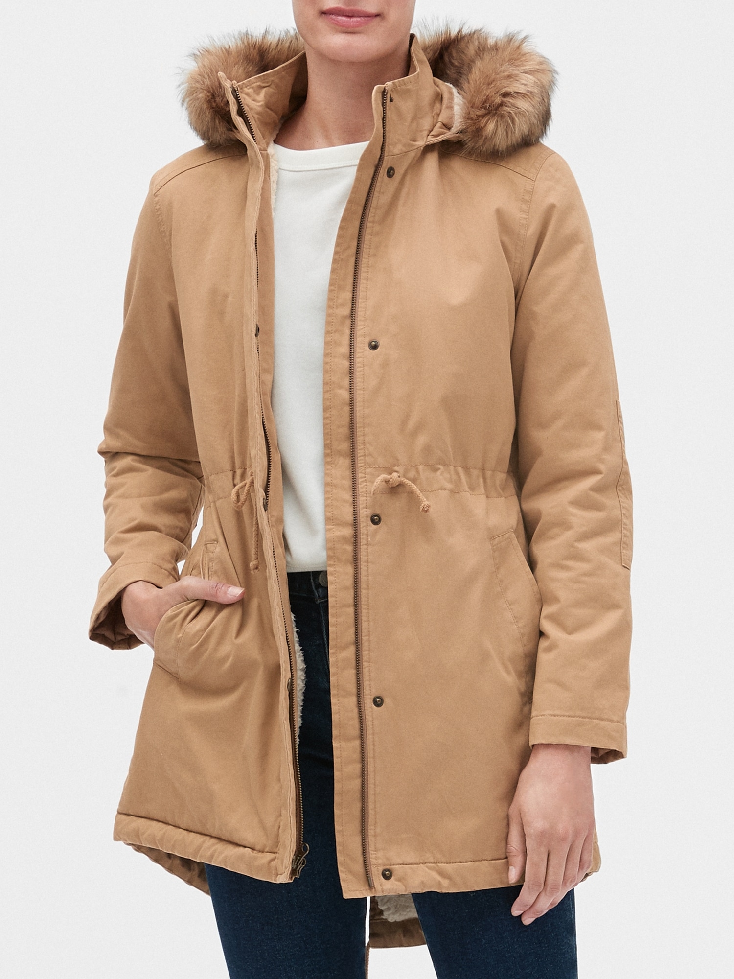 Hooded Parka With Sherpa Lining Recycled Polyester Padding,, 46% OFF