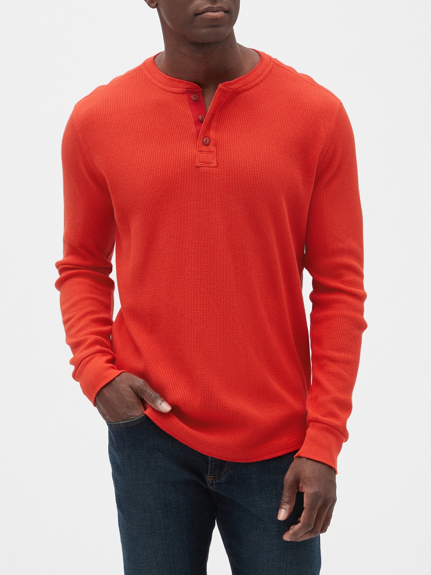 Waffle Knit Henley Gap Factory 1131