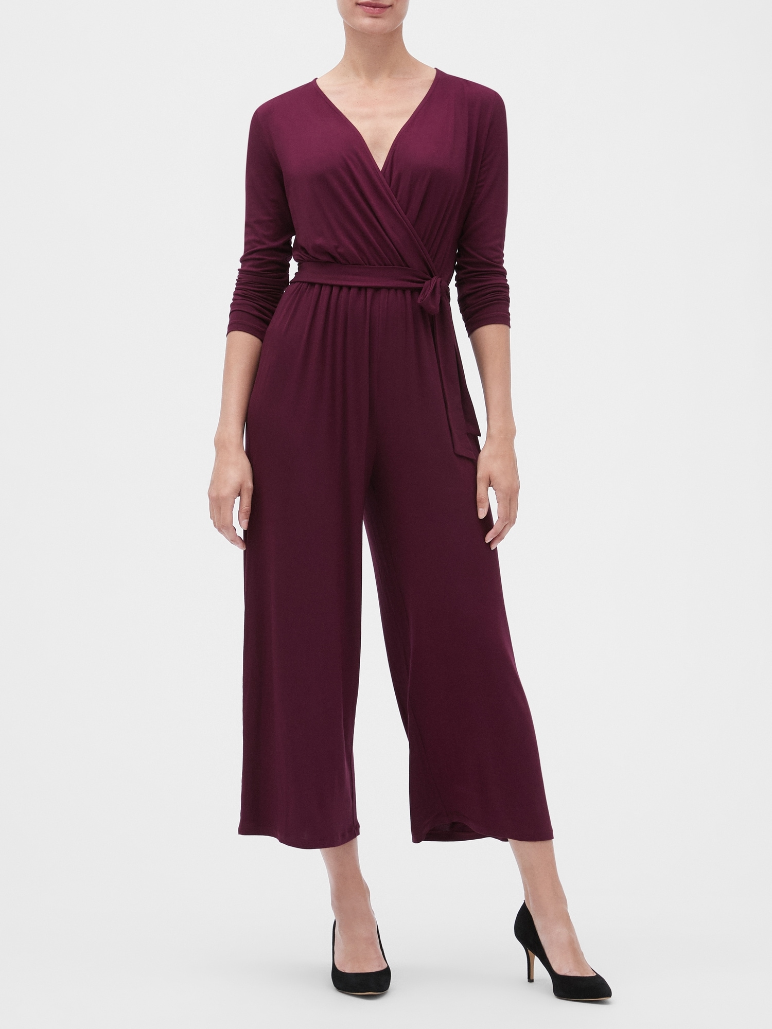 Long Sleeve Wrap Front Jumpsuit | Gap Factory