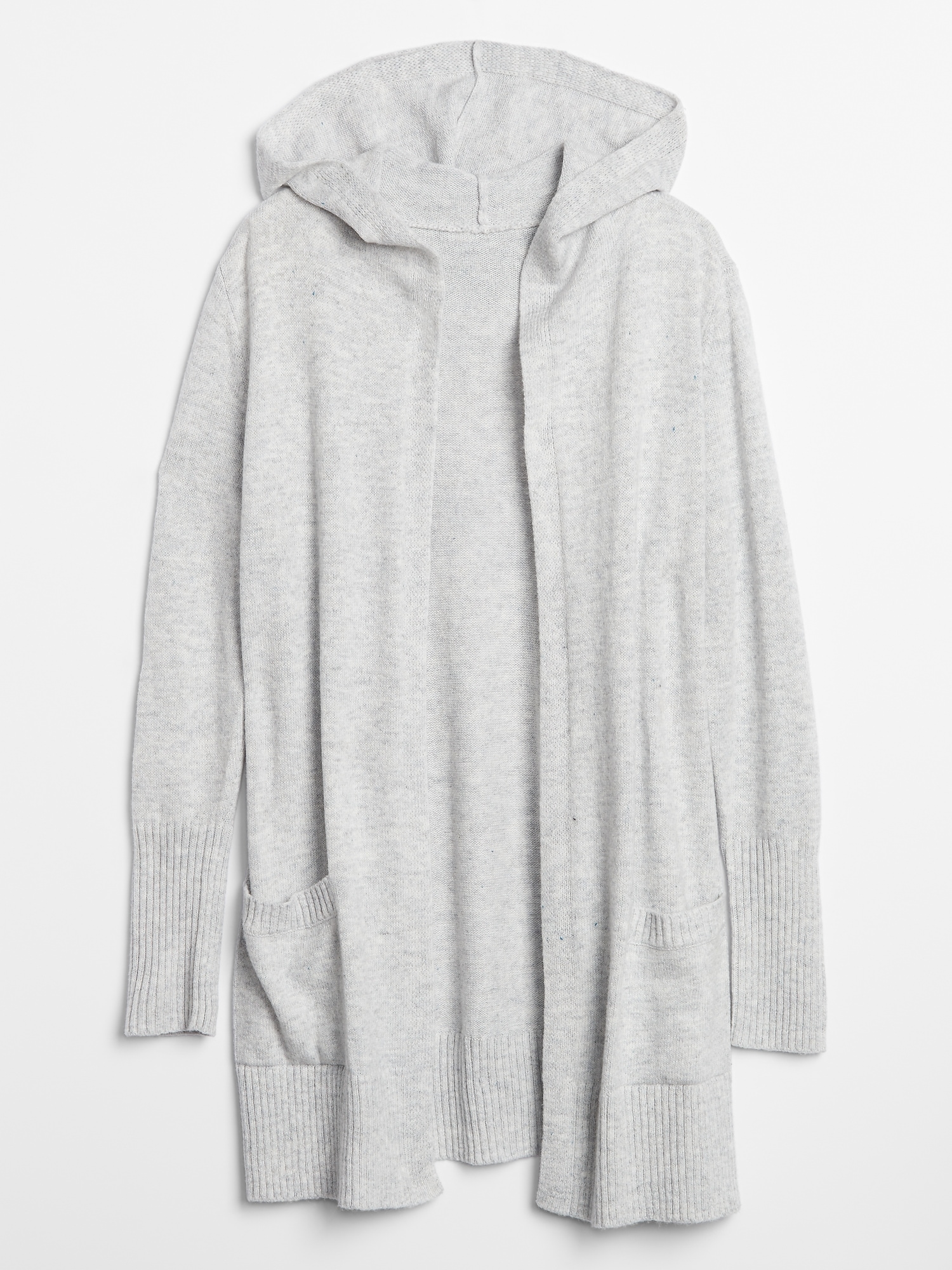 longline open front hooded cardigan