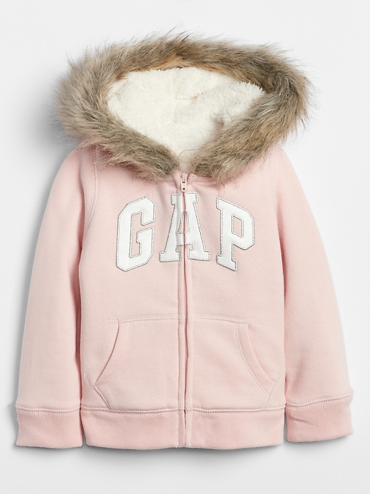 Toddler Gap Logo Sherpa-Lined Zip Faux-Fur Hoodie | Gap Factory