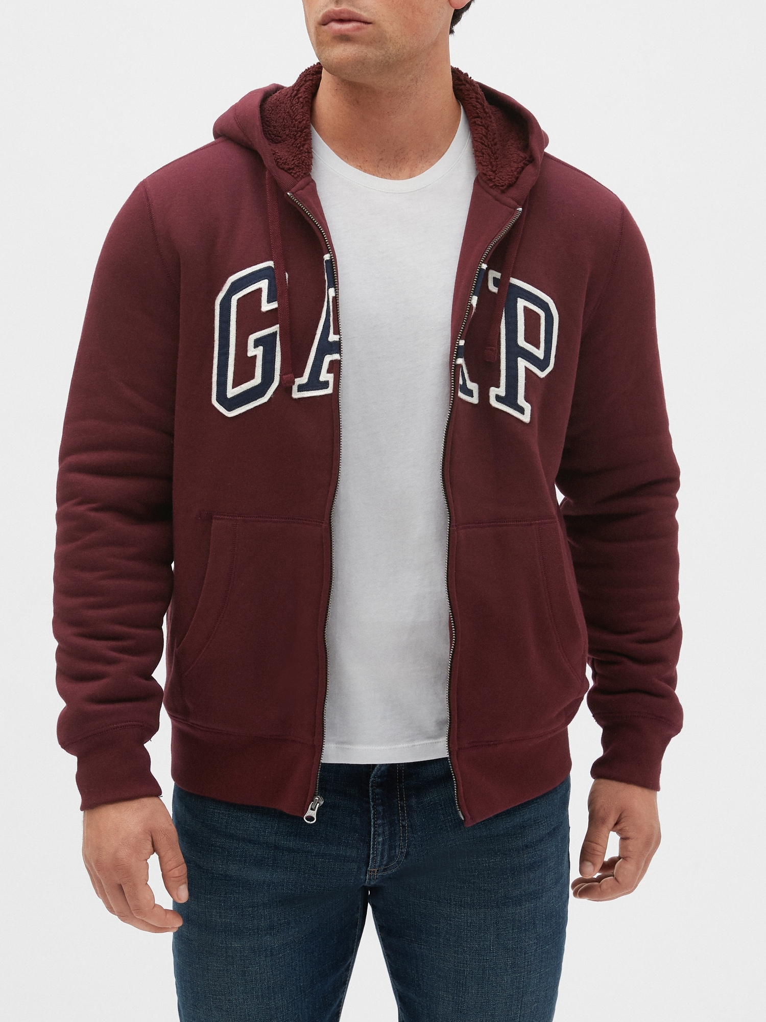 burgundy gap hoodie
