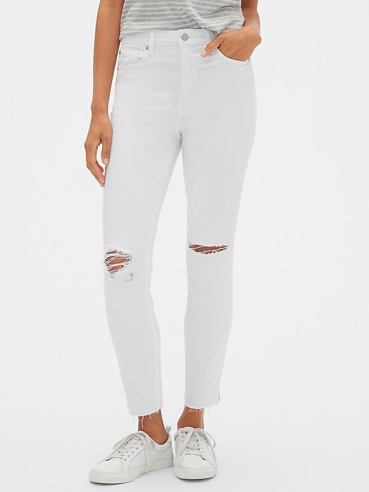 High Rise Distressed Legging Skimmer Jeans | Gap Factory