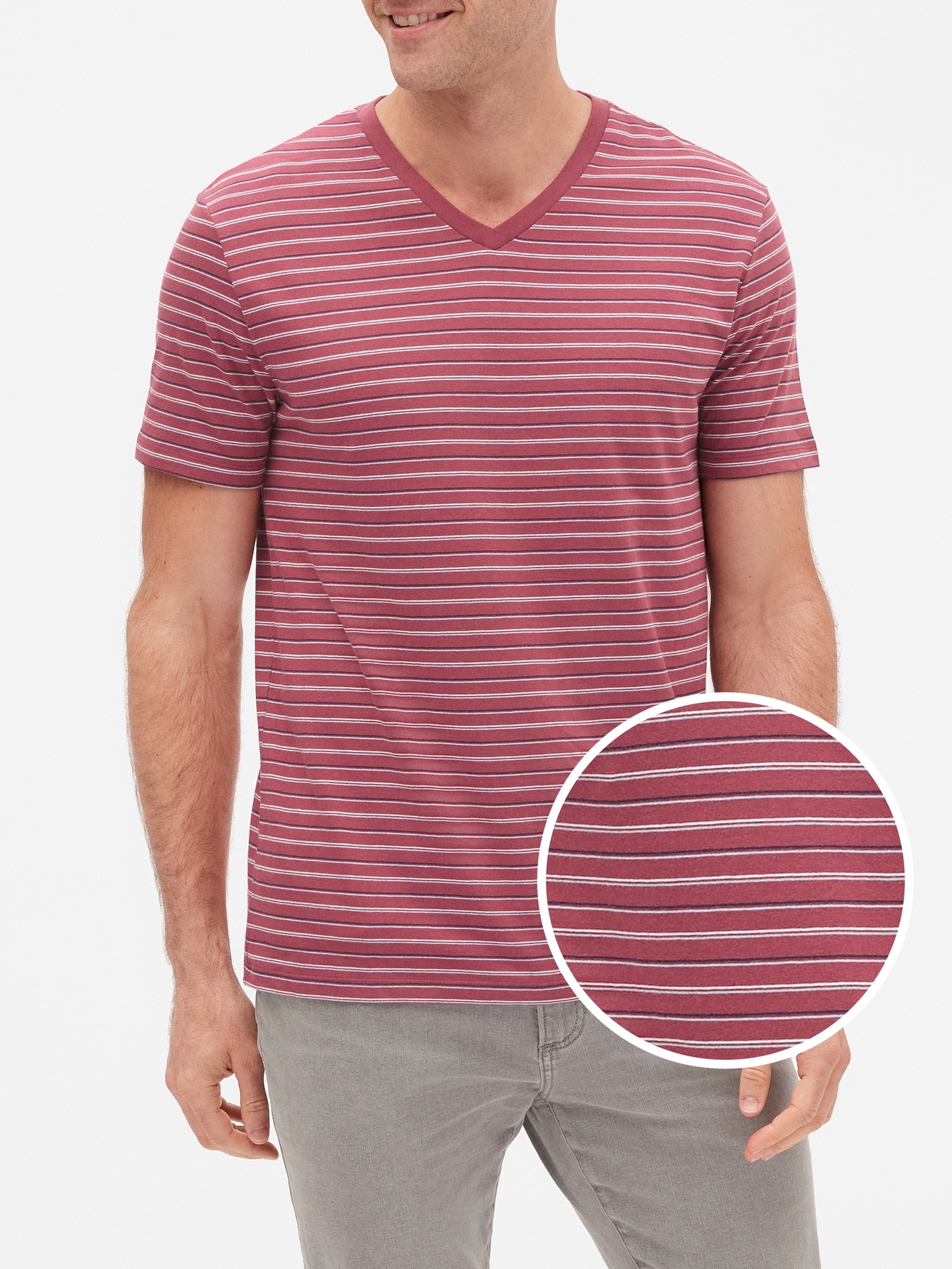 Everyday Stripe V-Neck T-Shirt in Jersey