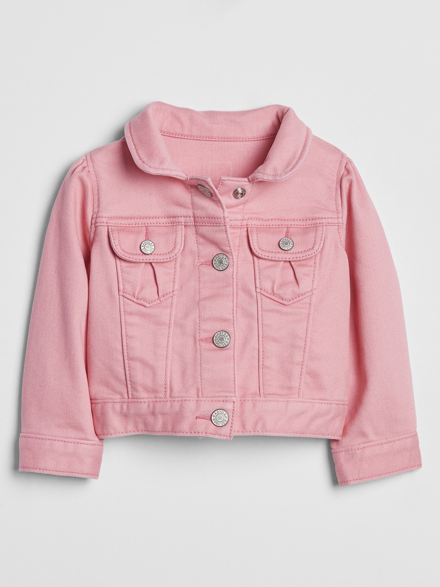 baby pink denim jacket
