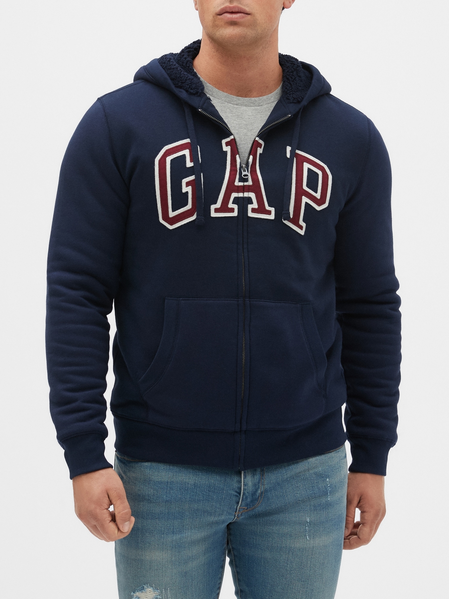 sherpa lined hoodie gap