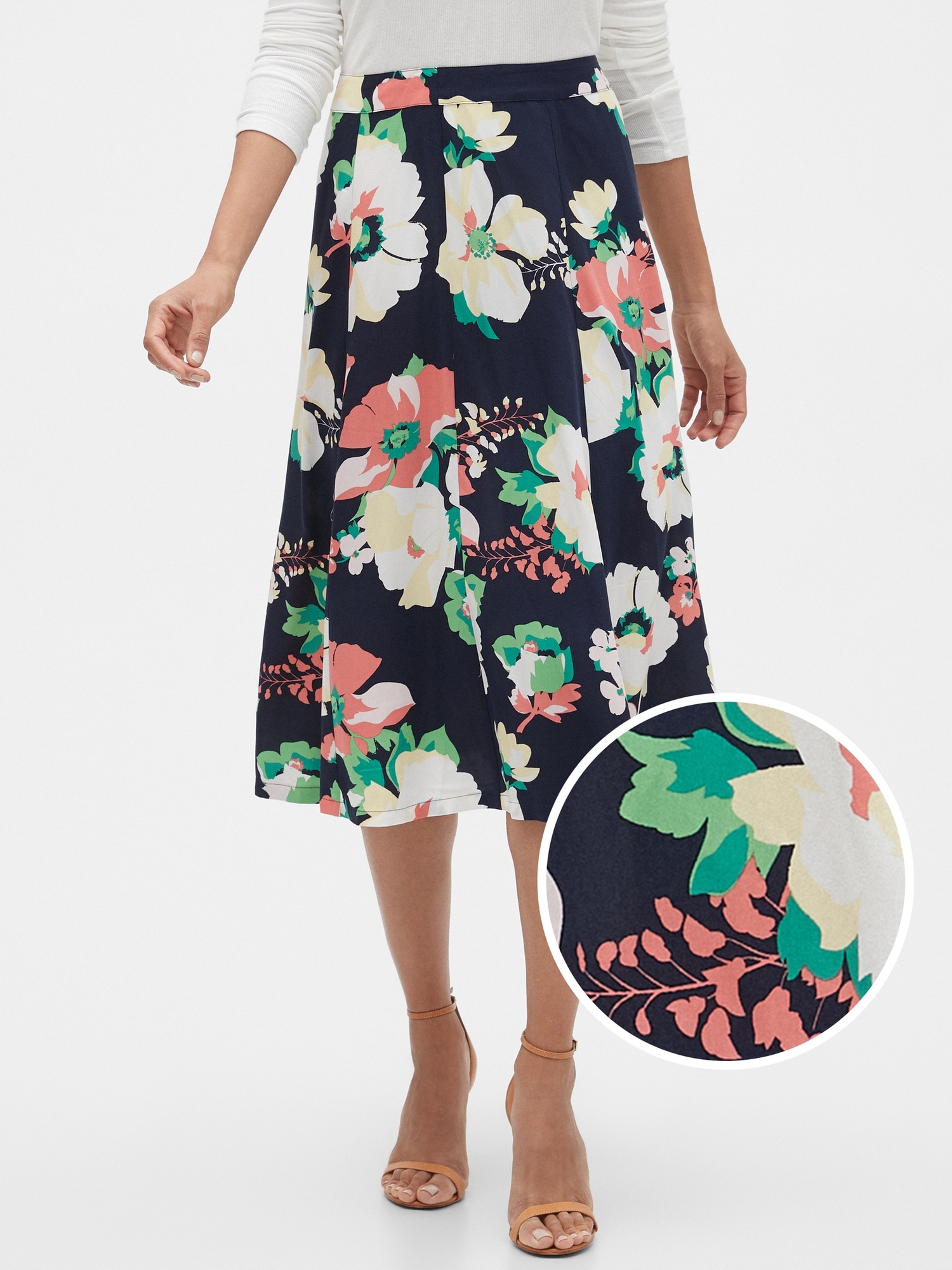 Gap floral hotsell midi skirt