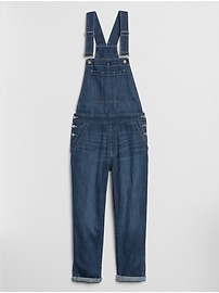 relaxed denim overalls with washwell