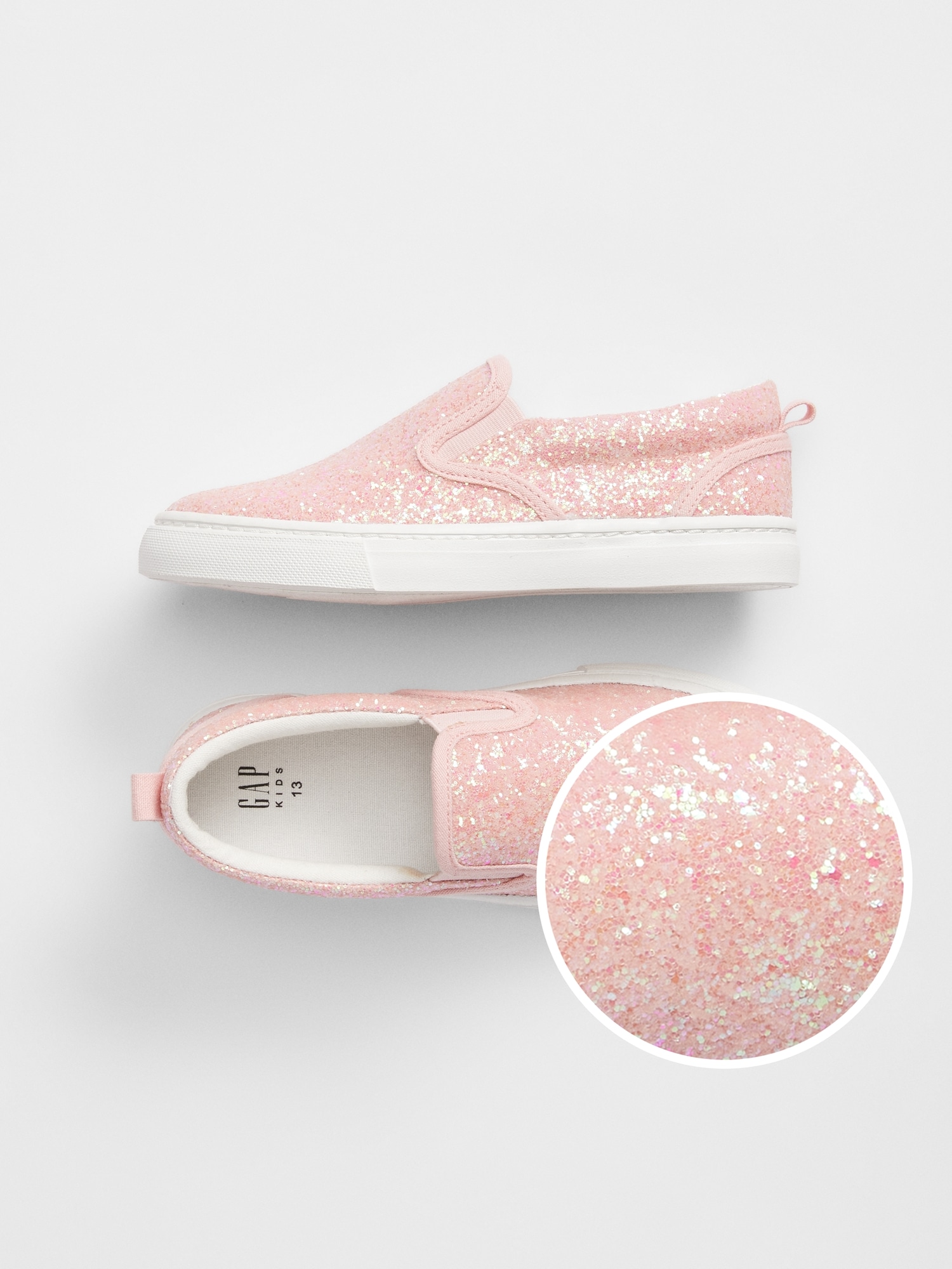 baby pink glitter shoes