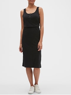 gap black midi dress