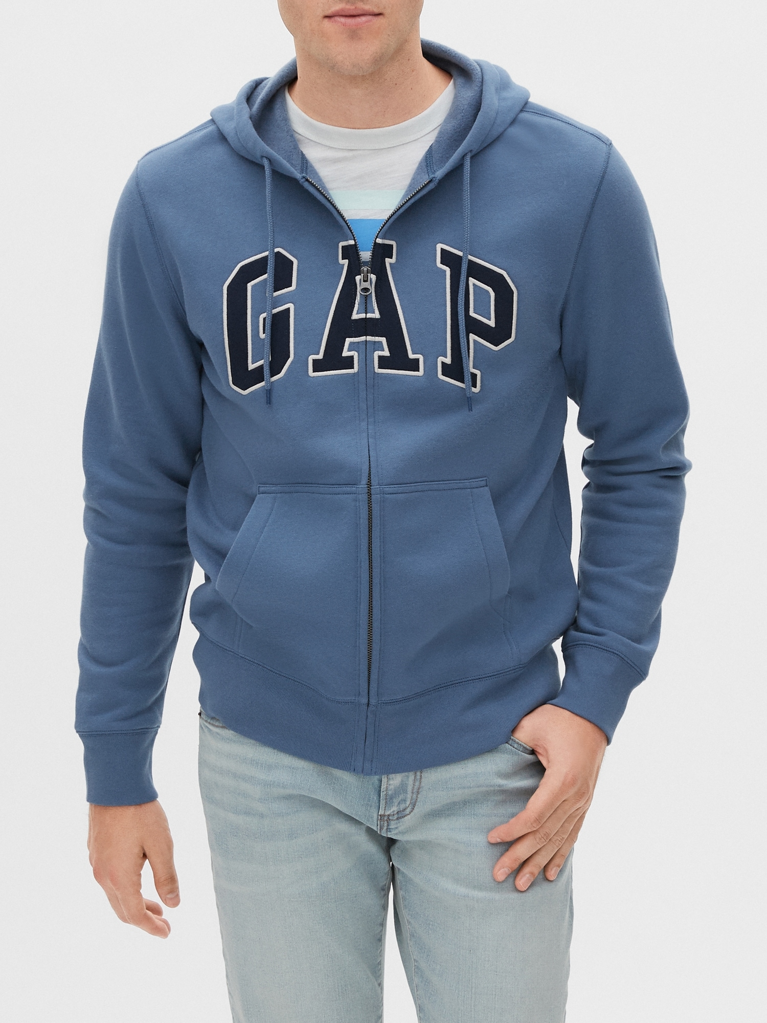 Gap Factory Men's Gap Logo Zip Hoodie Tapestry Navy Size L