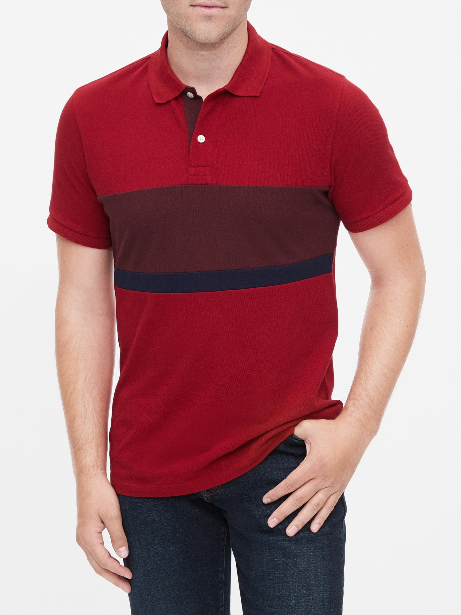 short sleeve pique polo