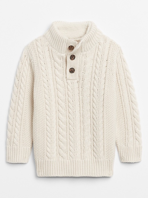 View large product image 1 of 1. Toddler Cable Knit Mockneck Sweater