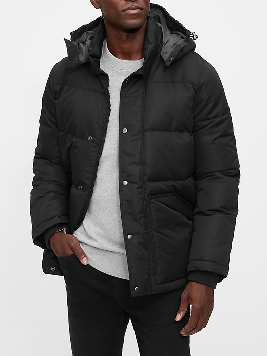 GAP Snorkel Parka Black ColdControl Max Full Zip Faux Fur Hooded Jacket  Mens XL