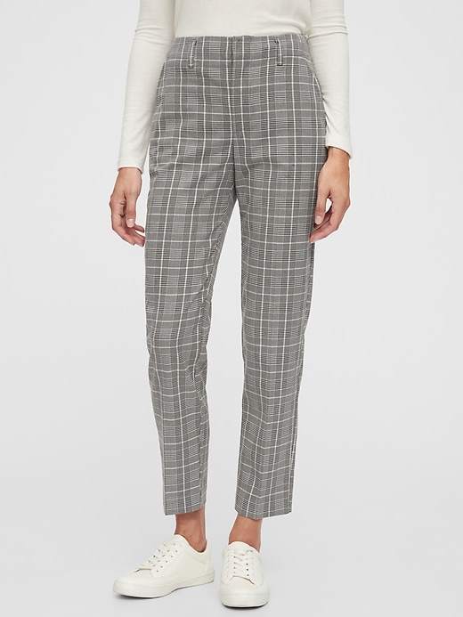 Image number 1 showing, High Rise Slim Taper Plaid Pants