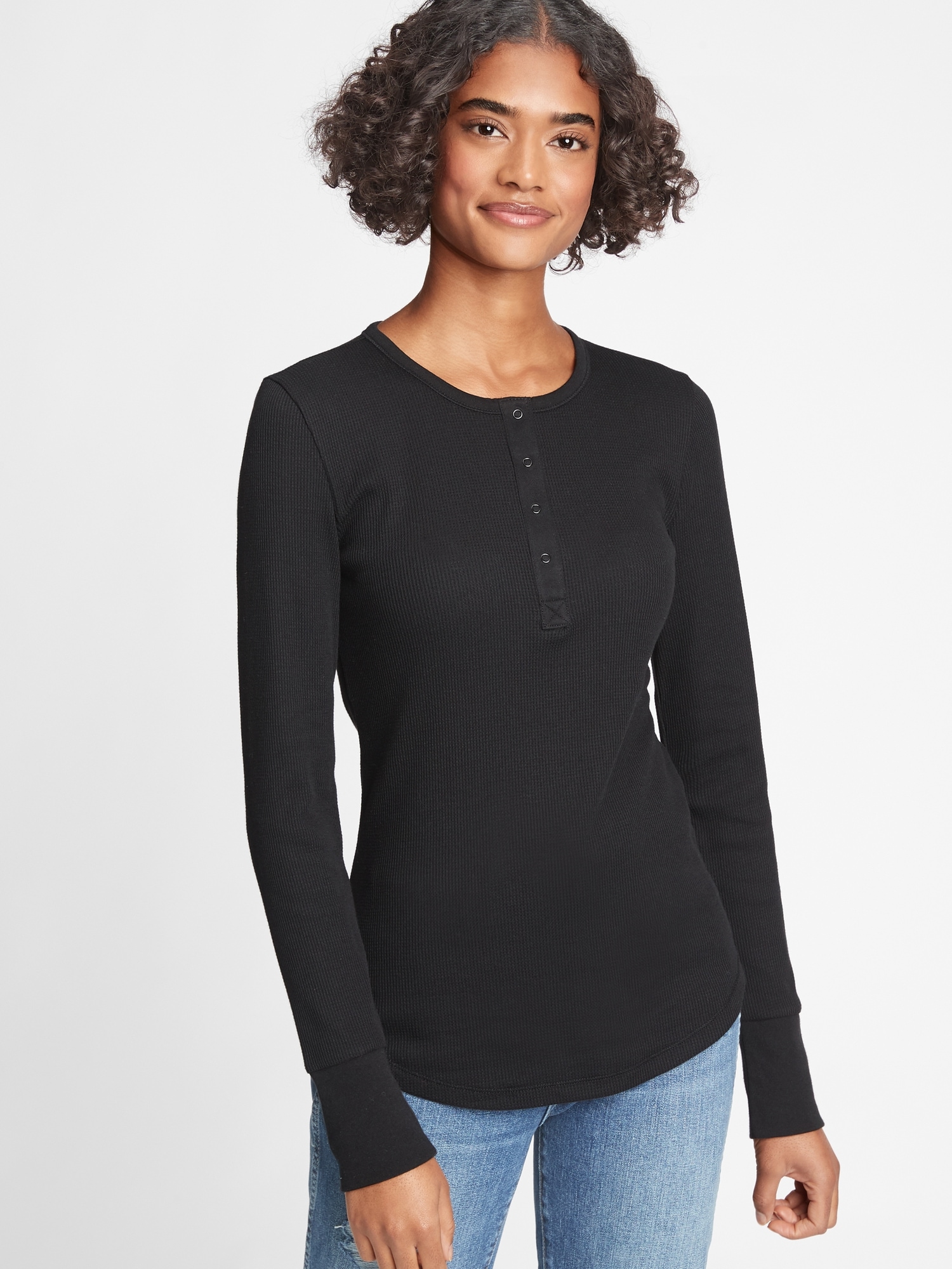 gap waffle henley