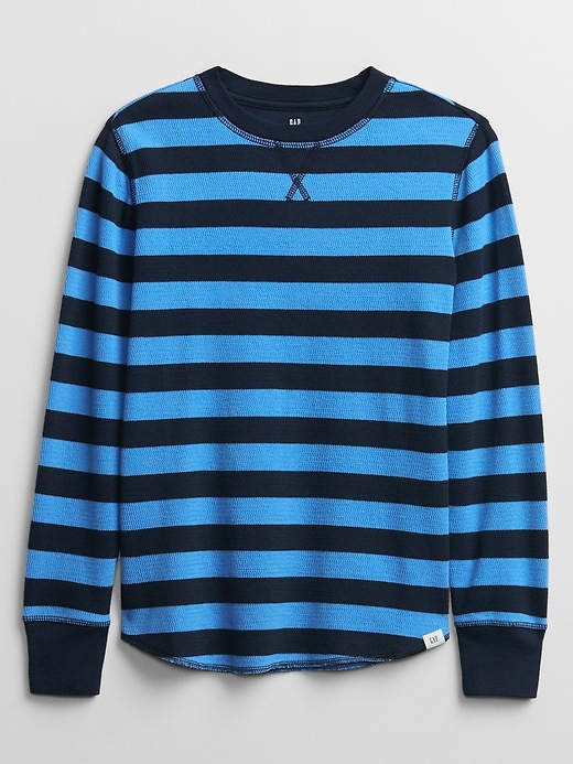 View large product image 1 of 1. Kids Long Sleeve Stripe Thermal T-Shirt