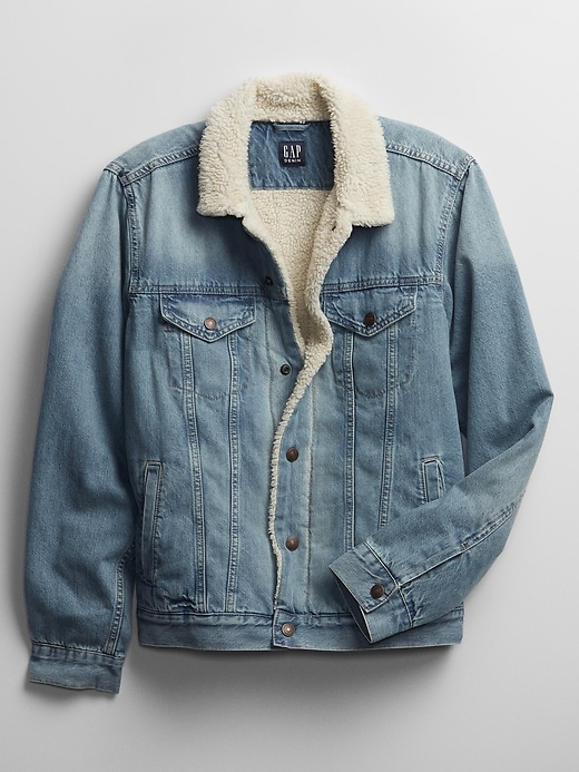 Gap mens denim sherpa jacket best sale