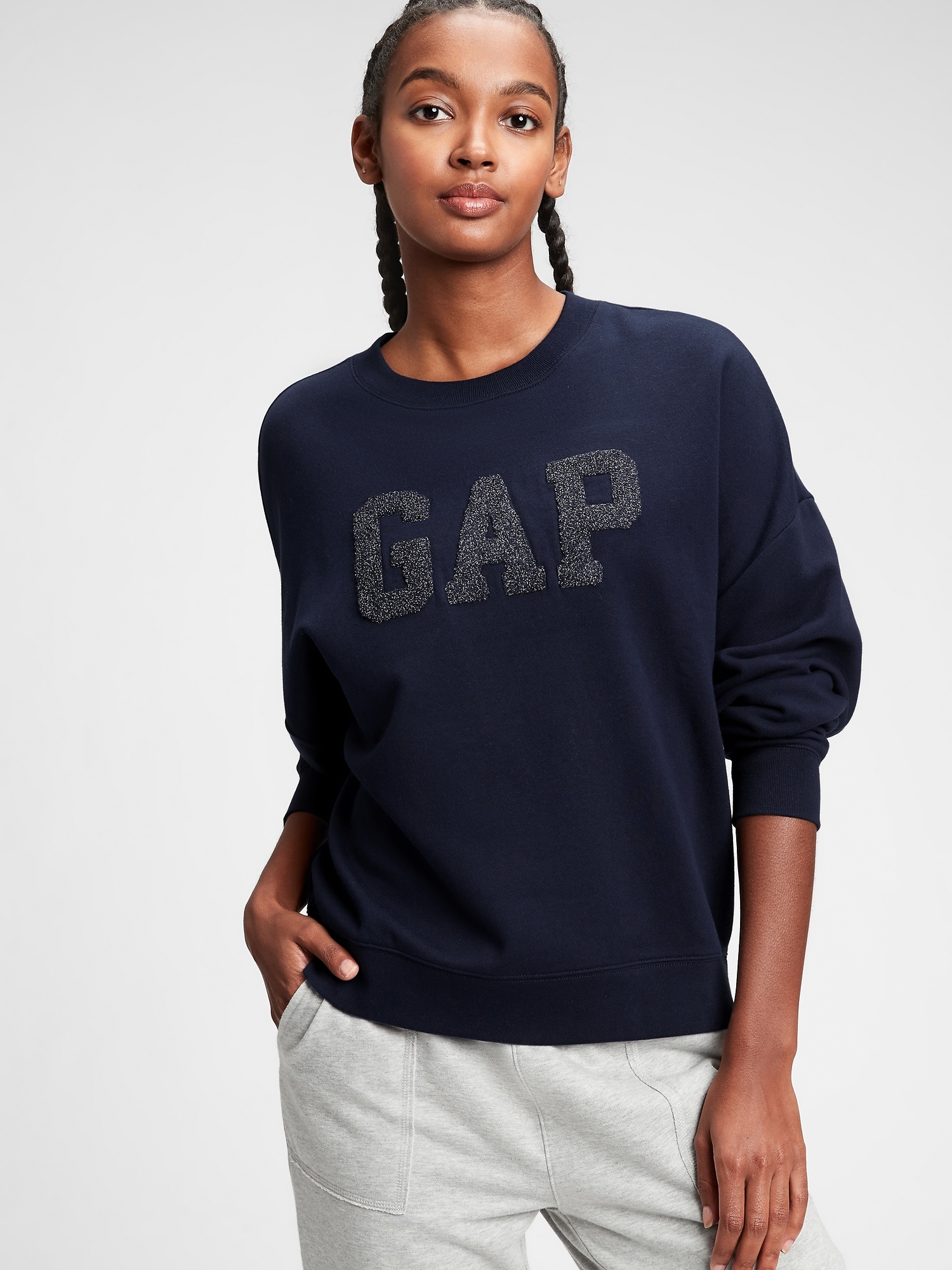 Gap Logo Drapey-Sleeve Sweatshirt