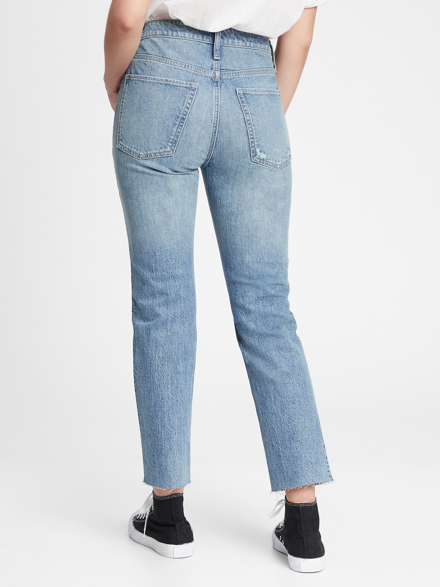 Mid Rise Destructed Slim Boyfriend Jeans with Washwell | Gap Factory