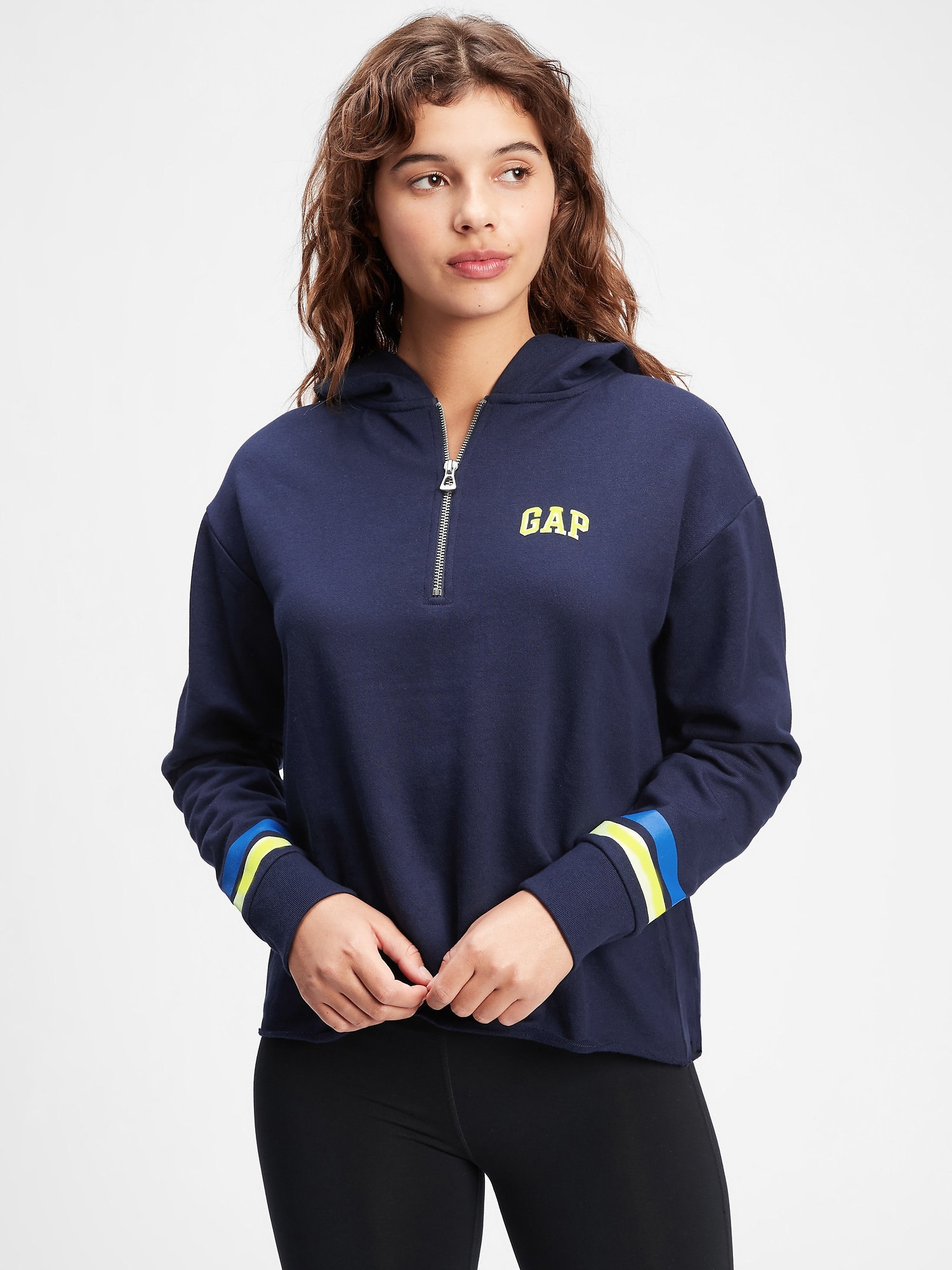 Gap Logo Half-Zip Hoodie in French Terry