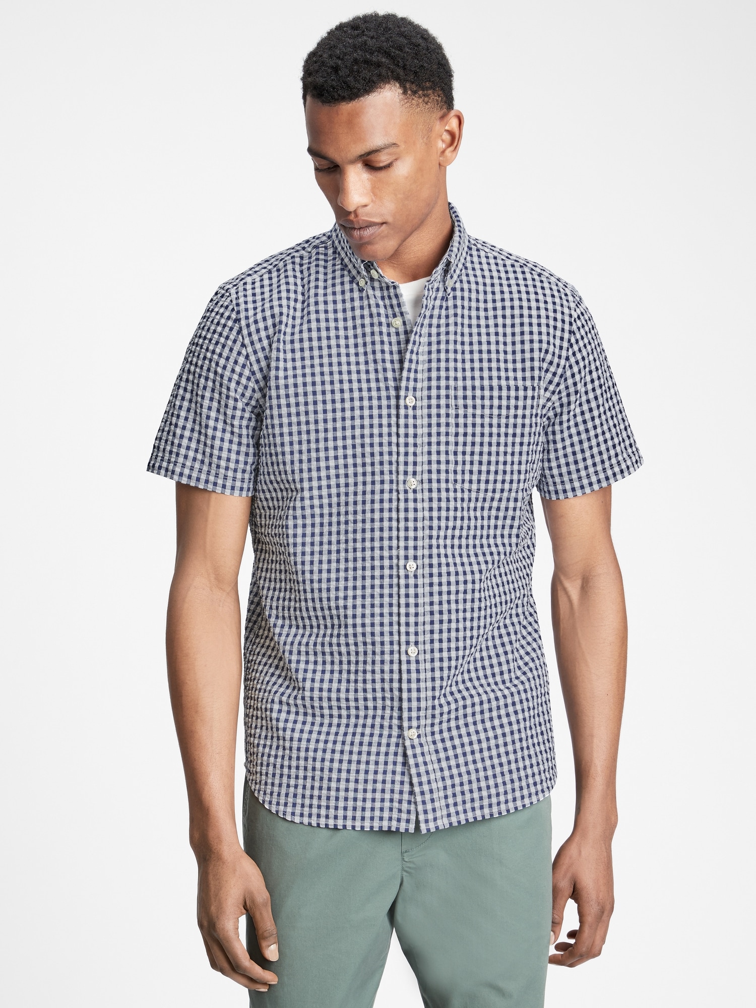 Seersucker Button-Front Shirt | Gap Factory