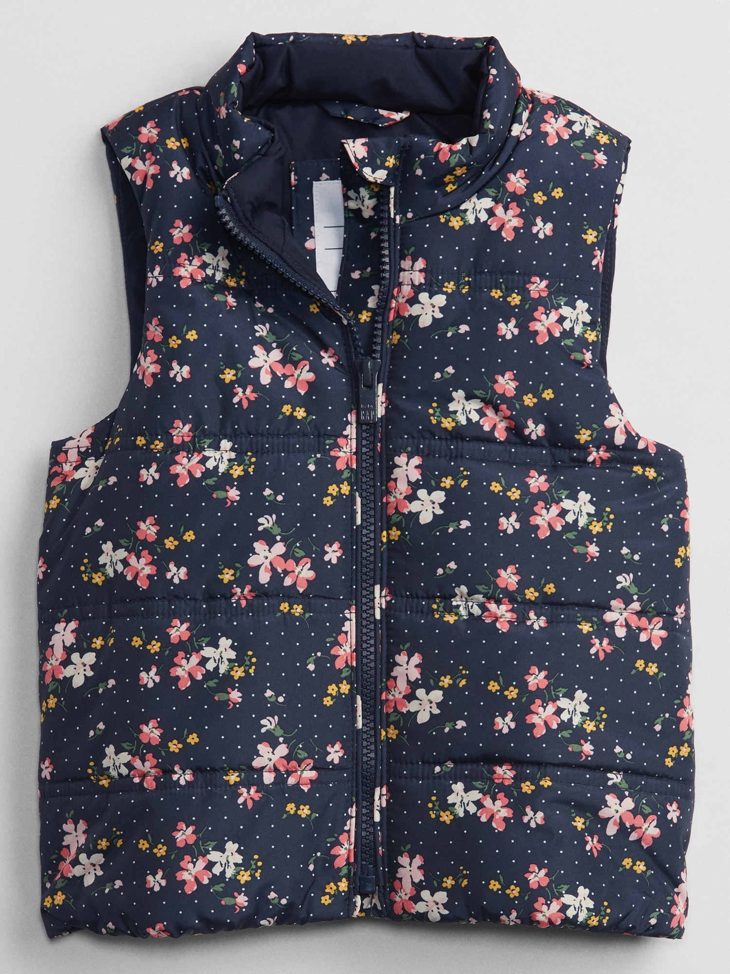 floral puffer vest