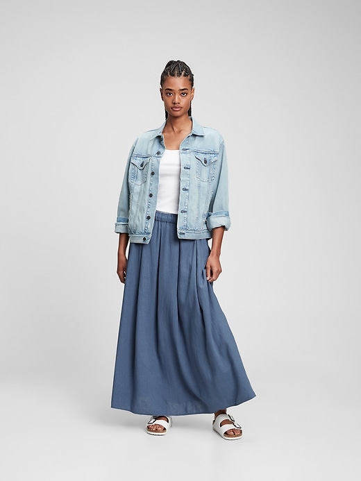 Cornflower blue pleated skirt hotsell