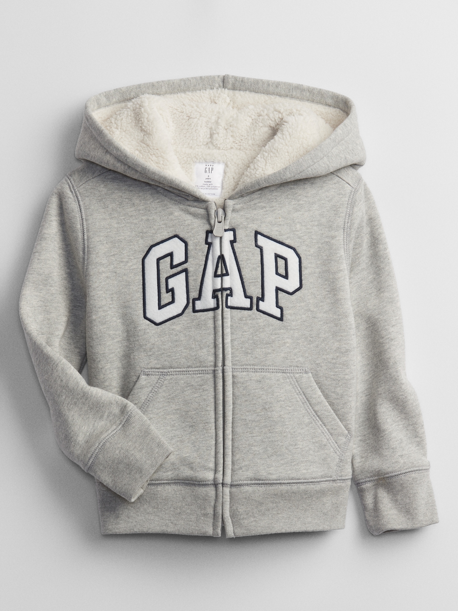 babyGap Logo Sherpa-Lined Zip Hoodie | Gap Factory