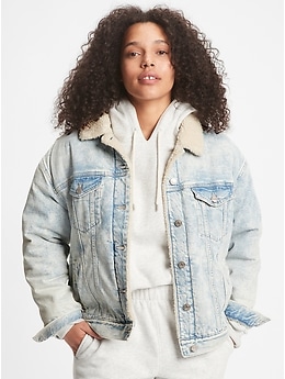 Sherpa denim hotsell jacket oversized