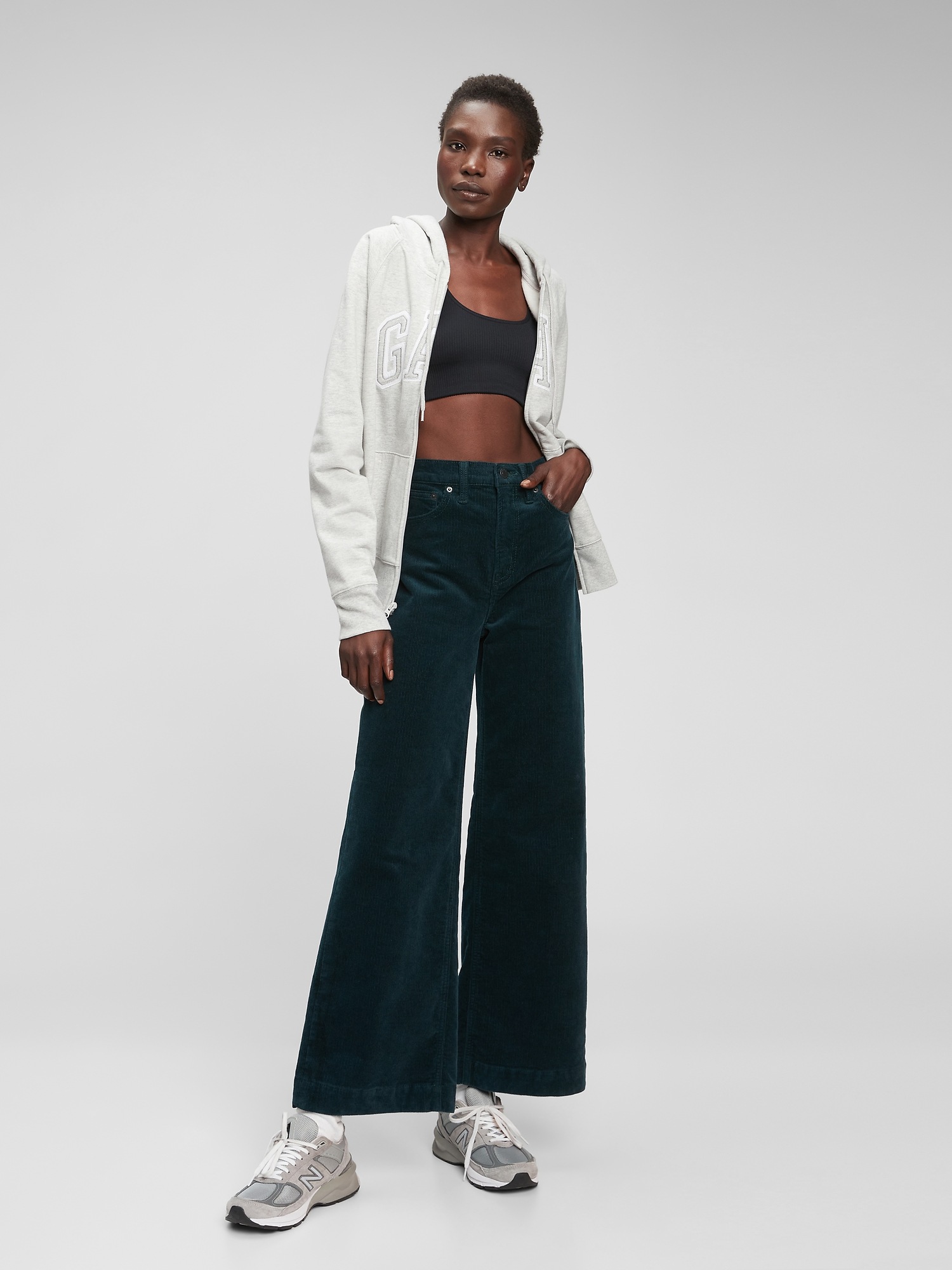 High Rise Wide-Leg Corduroy Pants with Washwell | Gap Factory
