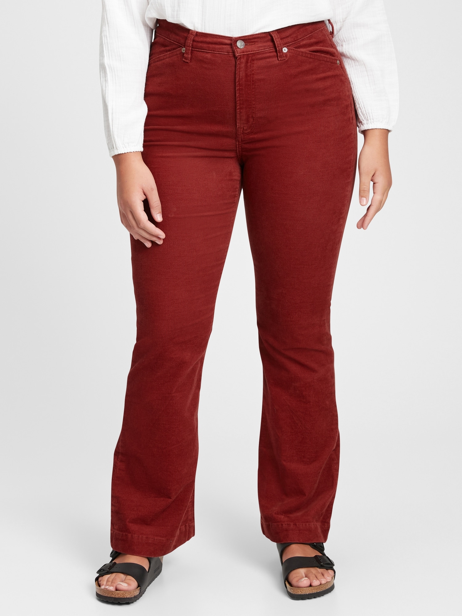 High Rise Corduroy Flared Pants with Washwell | Gap Factory