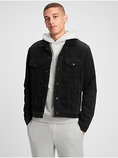 black denim white sherpa jacket